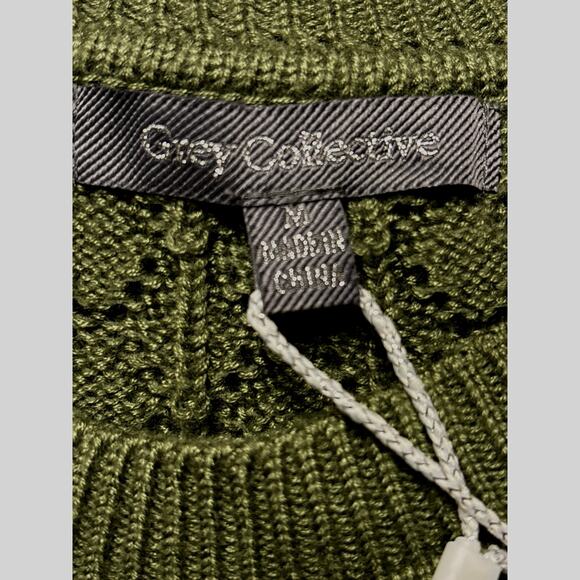 Grey Collective Sleeveless Sweater XL Green Acrylic Blend Relaxed Fit Knitted - Picture 3 of 6